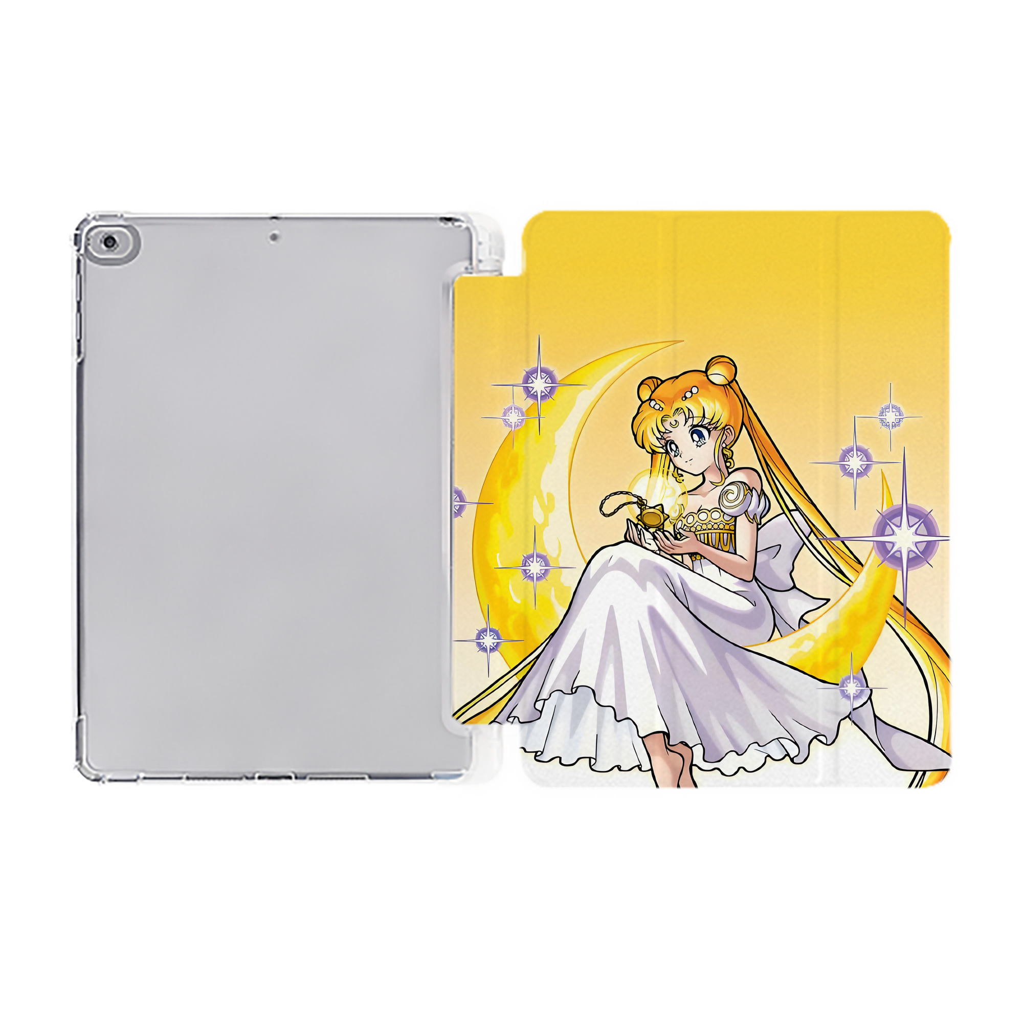 （画像用） 美少女戦士セーラームーン Sailor Moon IPad ケース ペン収納付き 三つ折りスタンド PUレザー×シリコン 対応機種9.5/10.5/10.9インチ